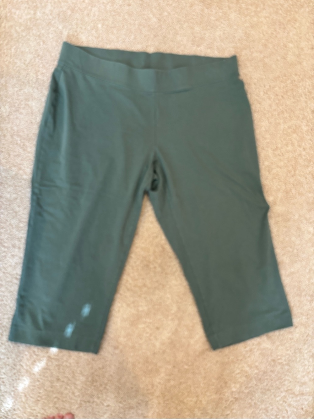 Lands End Forest Green Cropped Active Leggings 3X